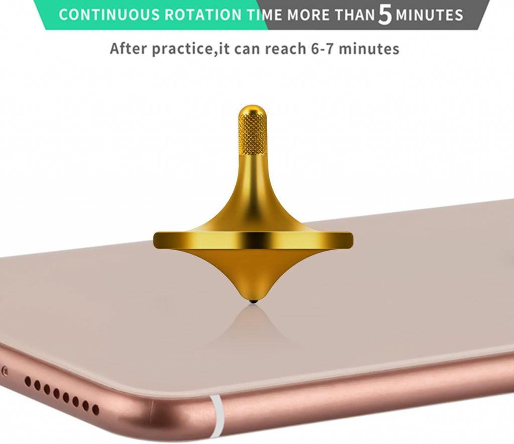 CHEETOP Brass Metal Spinning Top, Premium Exquisite Perfect Balance Well Made Desk EDC Little Fidget Toy, Spin Long Time Over 6 Minutes, Great Value Gyroscope (Gold, 3PCS Large + Medium + Small)