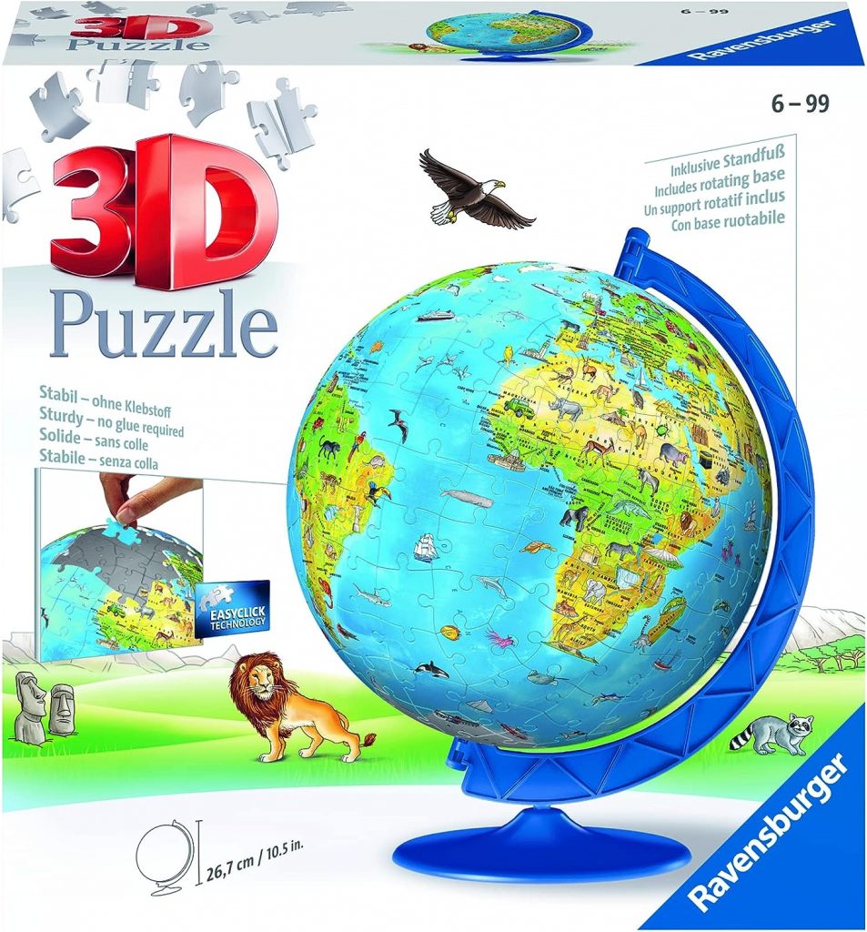 Ravensburger 12338 -Childrens World Globe 3D Puzzle (180 pc)