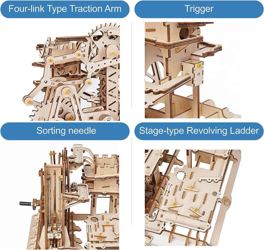 Rowood 3D Wooden Marble Run Puzzle Craft Toy, Gift for Adults  Teen Boys Girls, Age 14+, DIY Model Building Kits - Tower Coaster