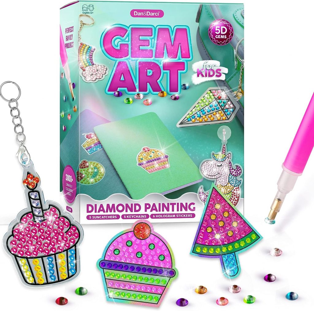 Gem Diamond Painting Kit for Kids - Arts and Crafts for Girls  Boys Ages 6-12 - Craft Kits Art Set - Supplies for Painting - Best Tween Paint Gift Ideas for Kids Activities Age 4 5 6 7 8 9 10