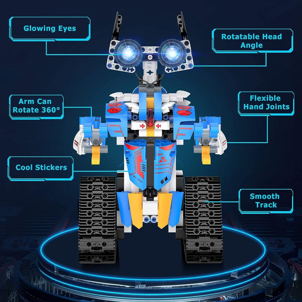 Henoda STEM Robot Toys for Kids Age 8-12+,Remote  APP Controlled Coding Robot Building Block Science Engineering Kit, DIY Creative Model Educational Birthday Gifts for 9-16 Year Old Boys Girls