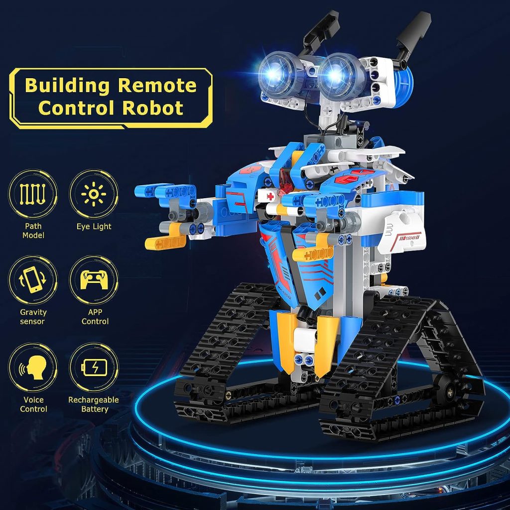 Henoda STEM Robot Toys for Kids Age 8-12+,Remote  APP Controlled Coding Robot Building Block Science Engineering Kit, DIY Creative Model Educational Birthday Gifts for 9-16 Year Old Boys Girls