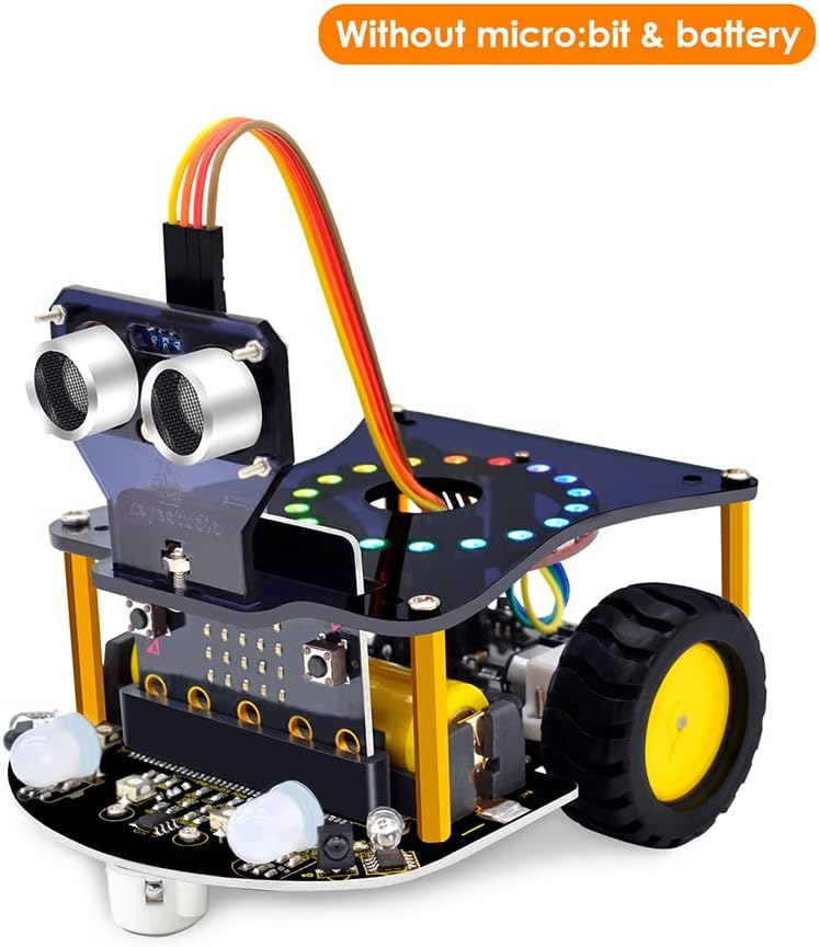 KEYESTUDIO Microbit Smart Robot Car Programmable Kit STEM Coding for Kids (Without Micro:bit Board v2 v1.5)