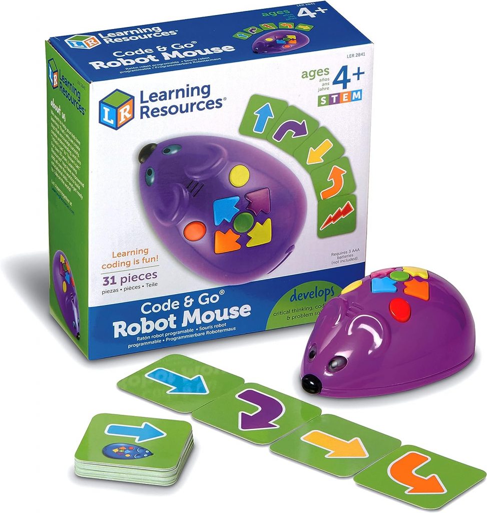 Learning Resources Code  Go Robot Mouse, Coding STEM Toy, 31 Piece Coding Set, Ages 4+