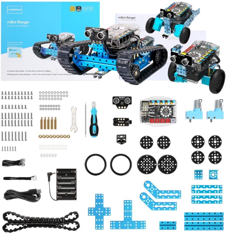 Makeblock mBot Ranger 3 in 1 Robotics Kit, Coding Robot Building Kit STEM Educational Toys Support Scratch Arduino Programming, Programmable Remote Control Robot Toys Gift for Kids Ages 10+