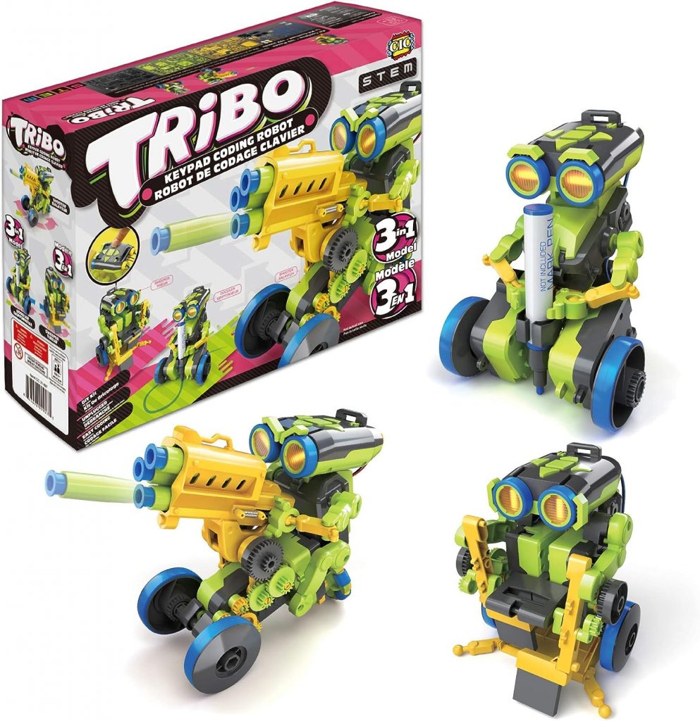 Tribo 3-in-1 Keypad Coding Robot | DIY Programmable Keypad Robot Kit | Educational STEM Coding Toys for Kids  Teens | Bilingual Manual English  Français